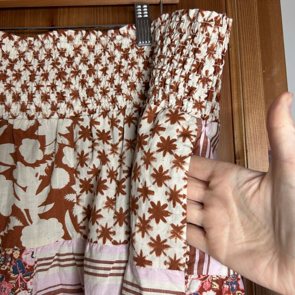 Universal Thread Boho Patchwork Gingham Floral Midi Skirt Women’s 2X Cottagecore - Picture 6 of 8